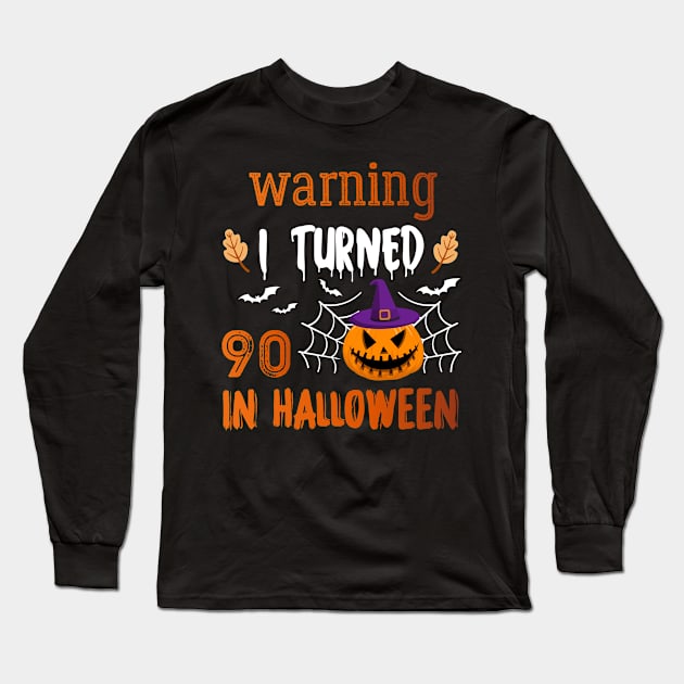 halloween 90th birthday gift, 90 year old halloween gift Long Sleeve T-Shirt by foxfieldgear